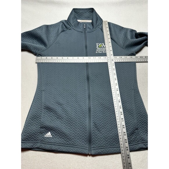 Proven Winners Adidas Jacket Womens Medium Blue Lightweight Full Zip Plant Brand - Picture 9 of 14